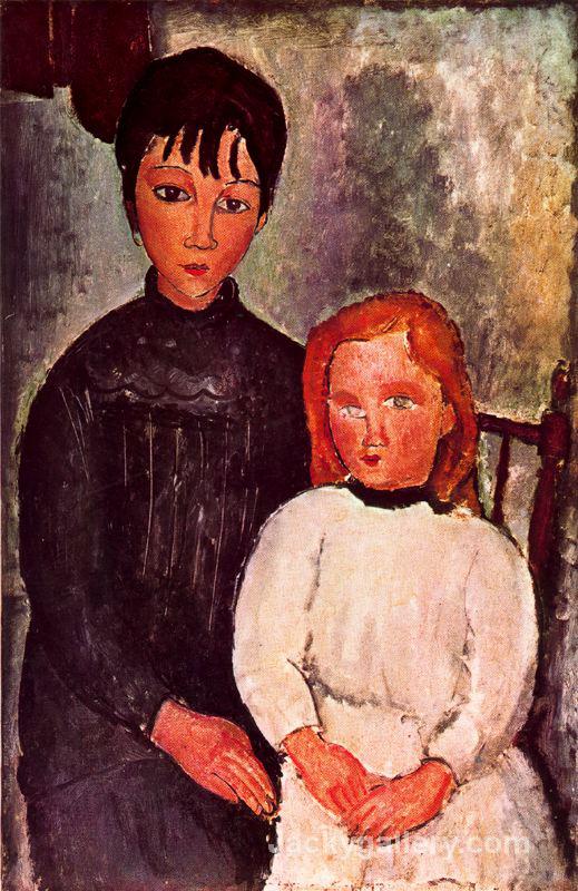 Two girls by Amedeo Modigliani paintings reproduction